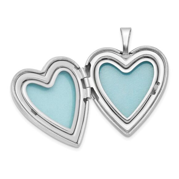 Sterling Silver and Enamel 20mm Love Floral Heart Locket - Picture 4 of 6